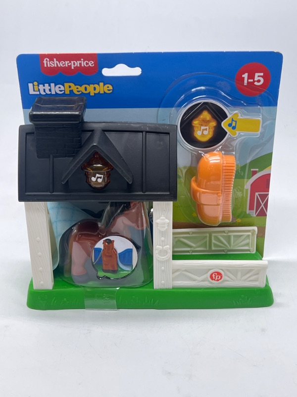 Photo 2 of Fisher-Price Little People Stable Toddler Playset with Horse Figure Light & Sounds 4 Pieces
