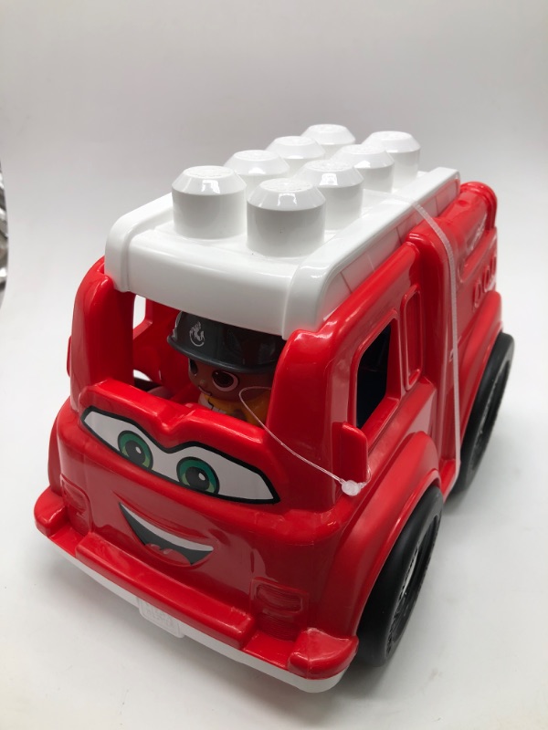 Photo 2 of MEGA BLOKS Freddy Fire Truck Fisher-Price Toy Blocks with 1 Figure (6 Pieces) for Toddler
