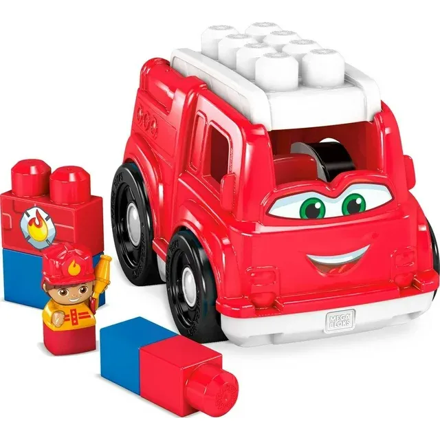 Photo 1 of MEGA BLOKS Freddy Fire Truck Fisher-Price Toy Blocks with 1 Figure (6 Pieces) for Toddler
