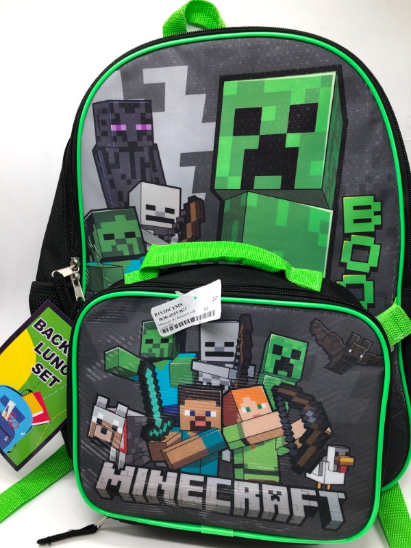 Photo 2 of Minecraft Backpack With Lunchbox