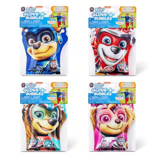 Photo 1 of 4 Pack  bubble wand hands paw patrol Assorted characters : 2 chase & 2 skye 