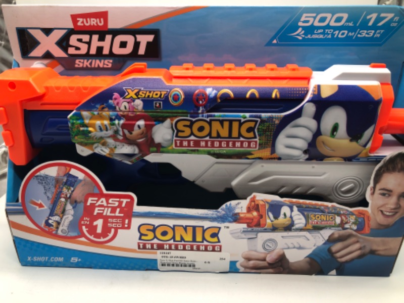 Photo 2 of X-Shot Water Fast-Fill Skins Sonic the Hedgehog Hyperload Water Blaster by ZURU
