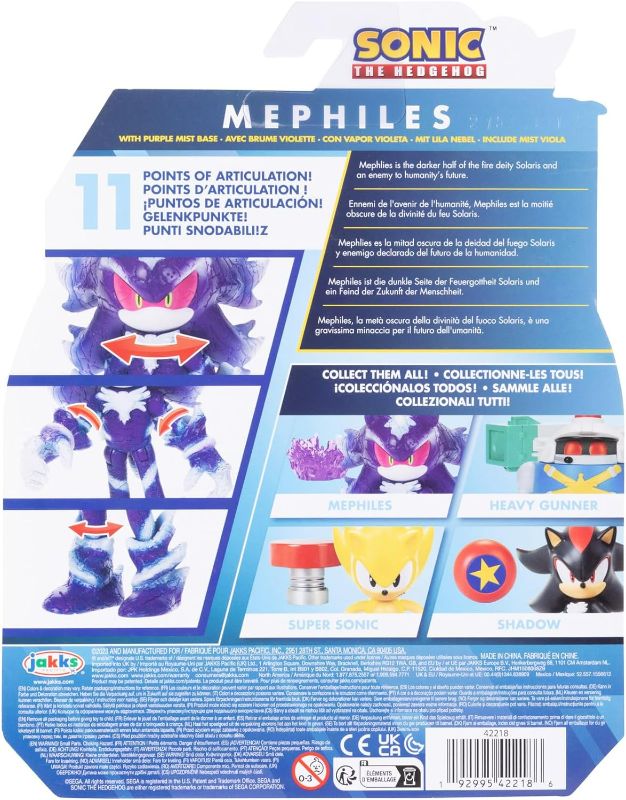 Photo 3 of Sonic the Hedgehog 4-inch Mephiles the Dark Action Figure with Purple Mist Base Accessory. Ages 3+ (Officially licensed by Sega)
