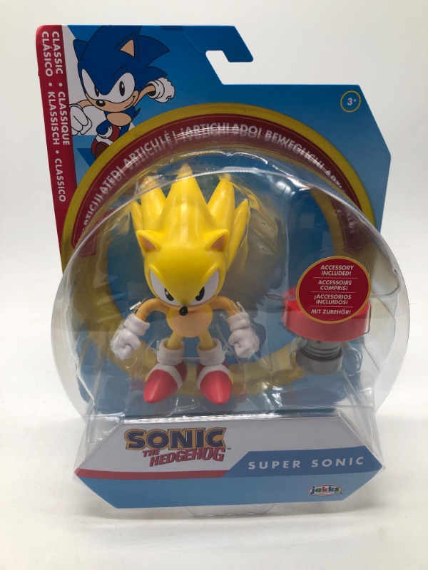 Photo 2 of Sonic the Hedgehog 4-inch Super Sonic Action Figure with Red Spring Accessory. Ages 3+ (Officially Licensed by Sega)
