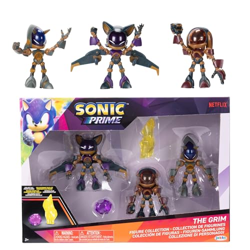 Photo 2 of Sonic Prime 2.5-inch Action Figures the Grim Themed 5 Pieces: Sonic Trooper, Knuckles Trooper, Rouge Trooper, Yellow Shard and Purple Shard. Ages 3+ 