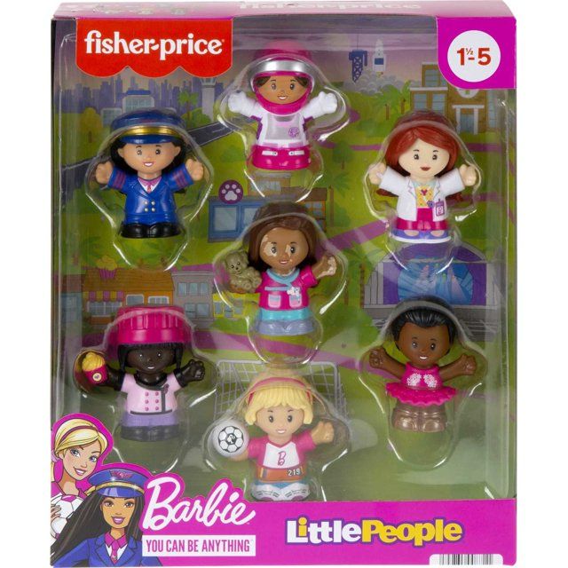 Photo 2 of Fisher-Price Little People Barbie You Can Be Anything Figure Pack, 7-Piece Toddler Toy
