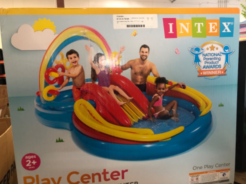 Photo 2 of Intex 9.75 X 6.3 Ft Rainbow Slide Inflatable Pool & Water Slide Ring Center
