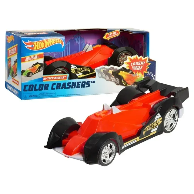 Photo 2 of Hot Wheels Color Crashers Hi-Tech Missile Motorized Toy Car with Lights & Sounds Red
