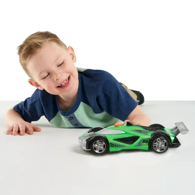 Photo 1 of Hot Wheels Color Crashers Mach Speeder Motorized Toy Car with Lights & Sounds Green Kids Toys for Ages 3 up
