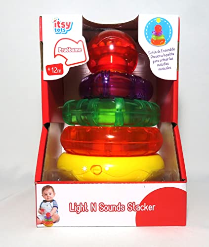 Photo 2 of United Pacific Designs Itsy Tots Light N Sounds Stacking Rings - Soft Toddler Stacking Toy with Rings Preschool Learning Developmental Toys for Toddl
