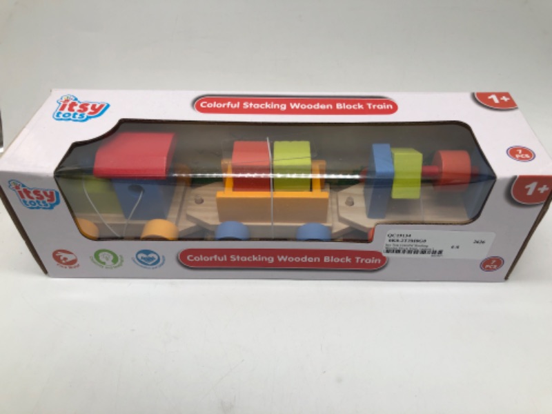 Photo 2 of ITSY TOTS COLORFUL STACKING WOODEN BLOCK TRAIN
