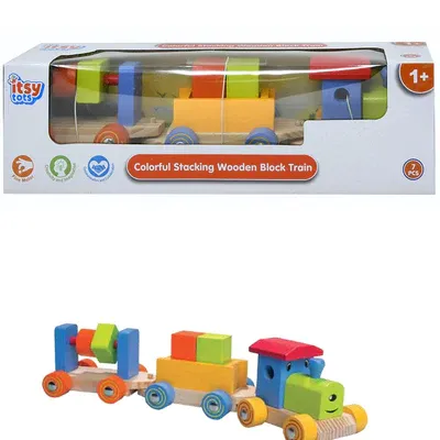 Photo 1 of ITSY TOTS COLORFUL STACKING WOODEN BLOCK TRAIN
