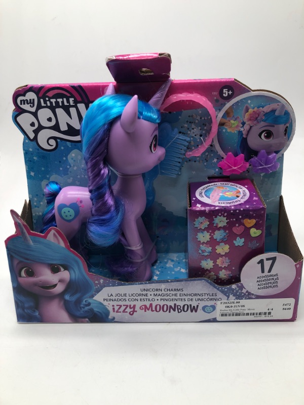 Photo 1 of My Little Pony: Unicorn Charms Izzy Moonbow Doll Playset 17 Pieces
