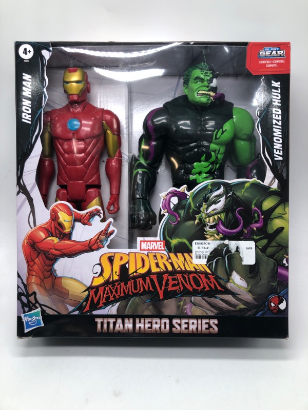 Photo 2 of Marvel Spiderman: Maximum Venom Titan Hero Iron Man vs Venomized Hulk Toy Action Figure for Boys and Girls (12")
