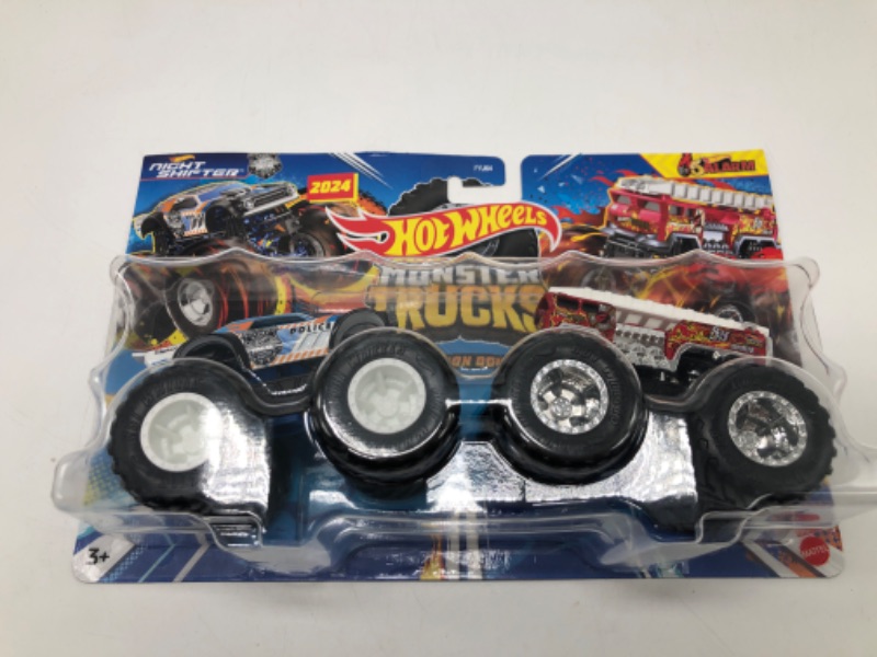 Photo 1 of Hot Wheels Monster Trucks Demolition Doubles Set of 2 Toy Trucks (Styles May Vary)
