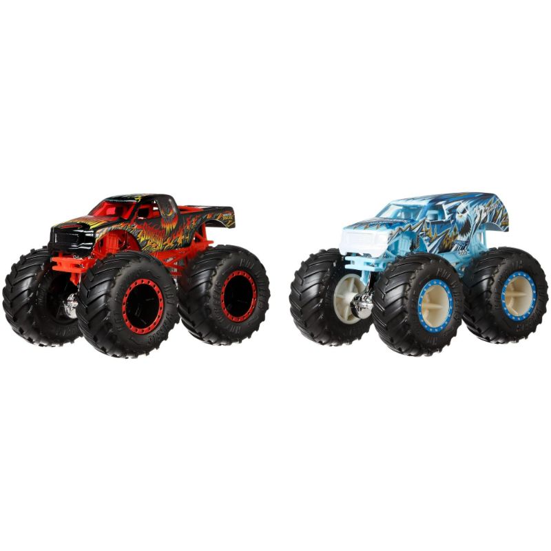 Photo 1 of Hot Wheels Monster Trucks Demolition Doubles Set of 2 Toy Trucks (Styles May Vary)
