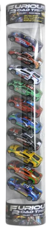 Photo 1 of FURIOUS ROAD TRIP TOY CARS GIFT SET - 10 RACE VEHICLES 1:64 STAMP STEEL PULL BACK CARS
