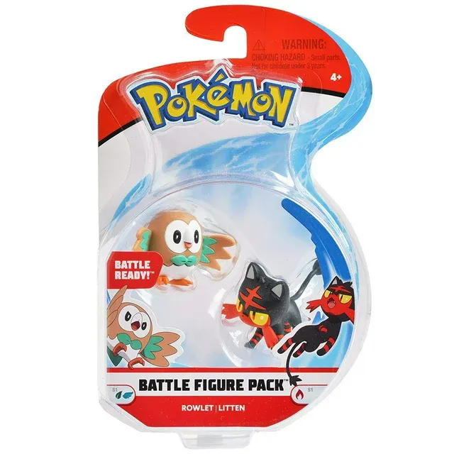 Photo 1 of Pokémon Series 1 Battle Figure Rowlet & Litten Mini Figure, 2 Pack
