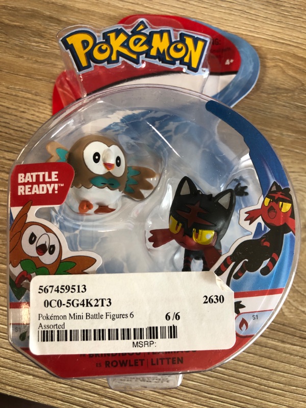 Photo 2 of Pokémon Series 1 Battle Figure Rowlet & Litten Mini Figure, 2 Pack
