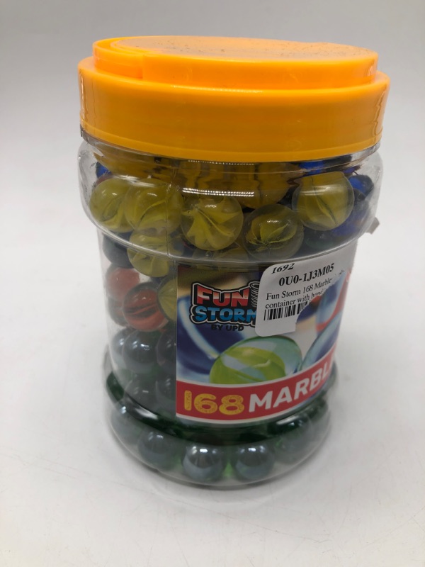 Photo 2 of 168 Marbles in plastic container with handle