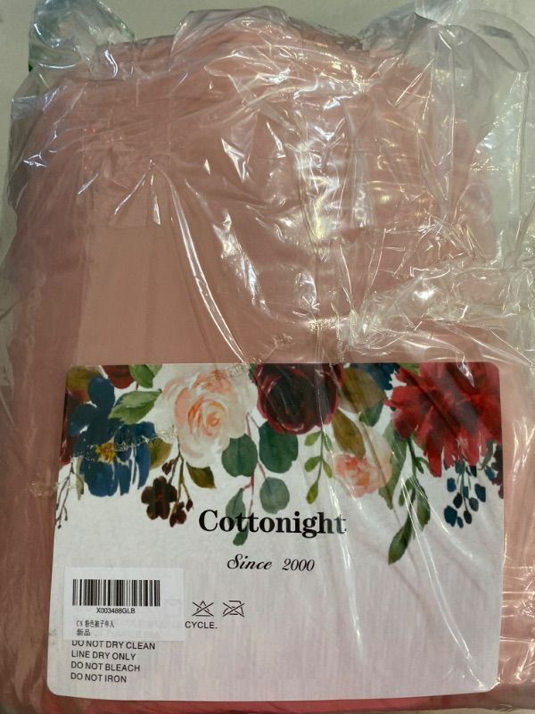 Photo 3 of Cottonight Blush Pink Comforter Set Full Size Bed Pink Light Pink Solid Color Dusty Rose Quilts Blanket Breathable Soft Pink Comforter Set
