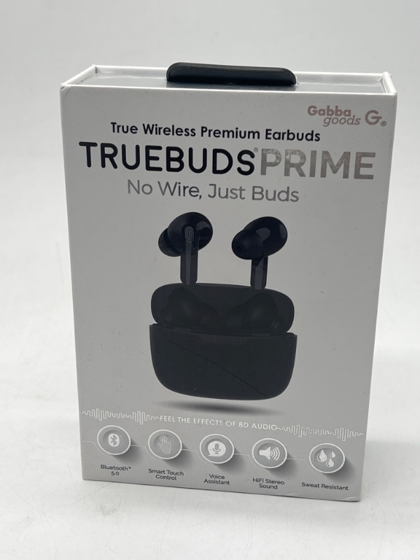 Photo 1 of Gabba Goods Truebuds Prime True Wireless Earbuds with Charging Case and Smart Touch Control, Voice Assistant, HiFi Stereo Sound, Sweat Resistant
