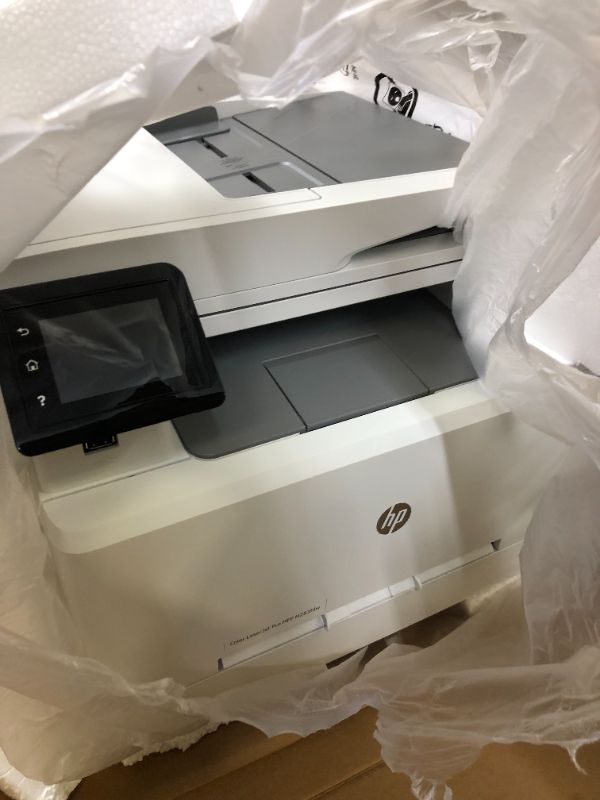 Photo 2 of HP Color LaserJet Pro M283fdw Wireless All-in-One Laser Printer, Remote Mobile Print, Scan & Copy, Duplex Printing, Works with Alexa (7KW75A), White