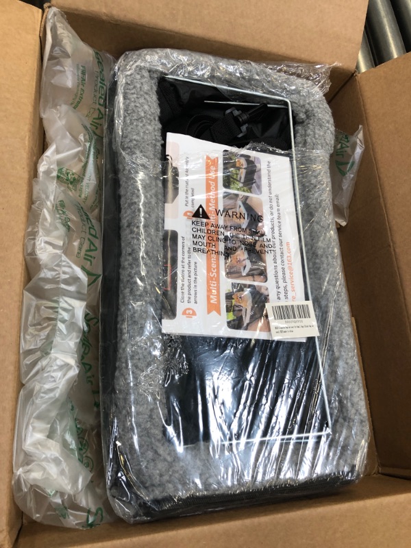 Photo 1 of Lingusta Dog Car Seat for Small Dog,Upgraded Dog Console car Seat with Metal Frame, Dog Booster Seat with Double Protection Seat Belts,Washable Cushion,Safety Leash (Black) black dog car seat