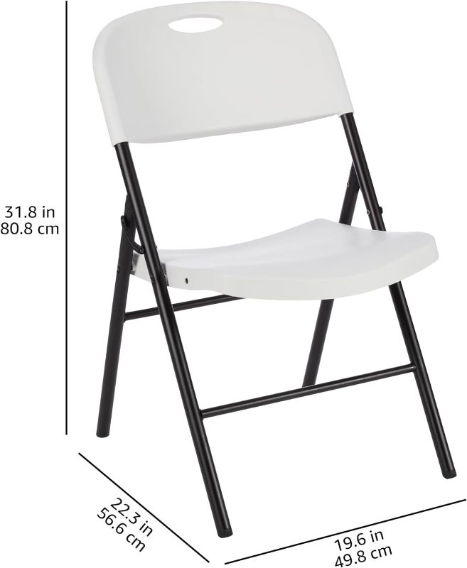 Photo 1 of 1--Amazon Basics Folding Plastic Chair with 350-Pound Capacity - White Plastic Chair