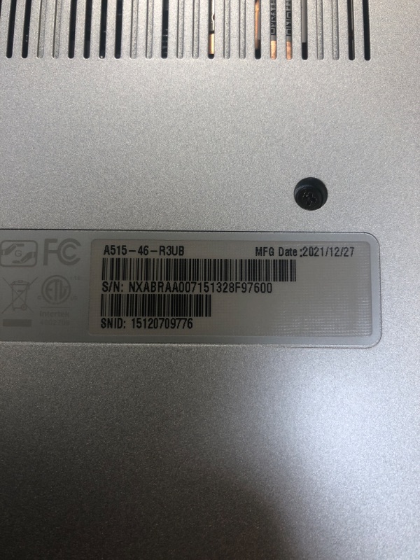 Photo 4 of Acer Aspire 5 A515-46-R14K Slim Laptop | 15.6" Full HD IPS | AMD Ryzen 3 3350U Quad-Core Mobile Processor | 4GB DDR4 | 128GB NVMe SSD | WiFi 6 | Backlit KB | Amazon Alexa | Windows 10 Home (S mode)----ITEM DOES NOT WORK SALE FOR PARTS ONLY -----THERE IS N