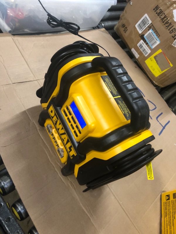 Photo 4 of DEWALT DXAEPS14 1600 Peak Battery Amp 12V Automotive Jump Starter/Power Station with 500 Watt AC Power Inverter, 120 PSI Digital Compressor, and USB Power , Yellow----THERE IS NO RETURNS ON THIS ITEM ----FINAL SALE 