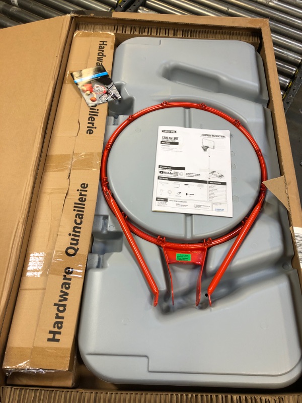 Photo 1 of Lifetime 90992 Full-Size Height Adjustable Portable Basketball Hoop, 7.5 to 10 Foot Telescoping Adjustment, 44-Inch Impact Backboard