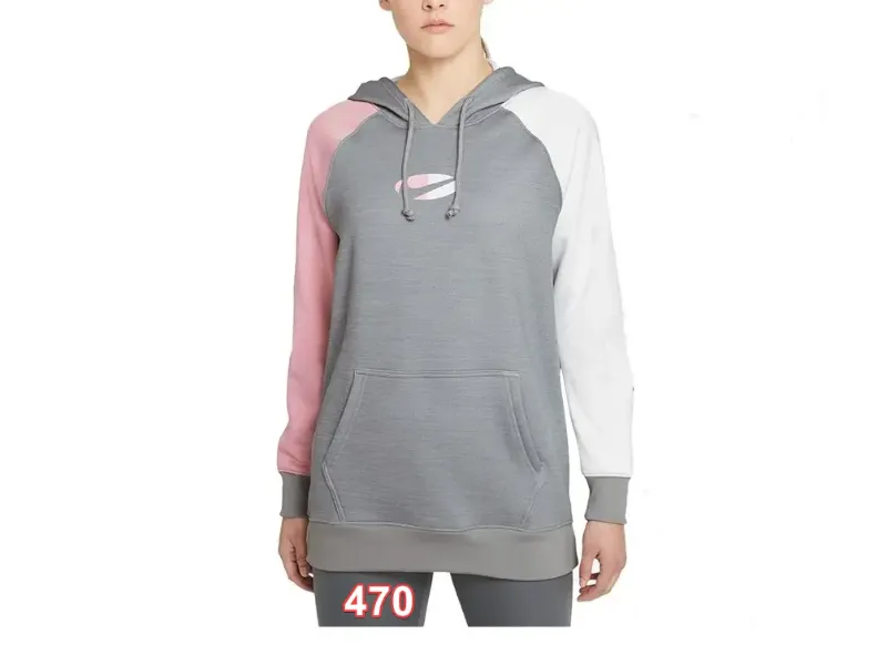 Photo 1 of Nike Therma Fit Hoodie Color Block Hoodie Pink/Grey - SIZE XL
