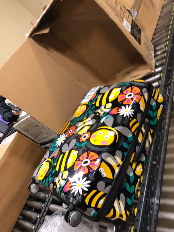 Photo 1 of it luggage Sheen 31" Hardside Checked 8 Wheel Expandable Spinner, Black Bees-Repeat, 32" 32" Black Bees - Repeat