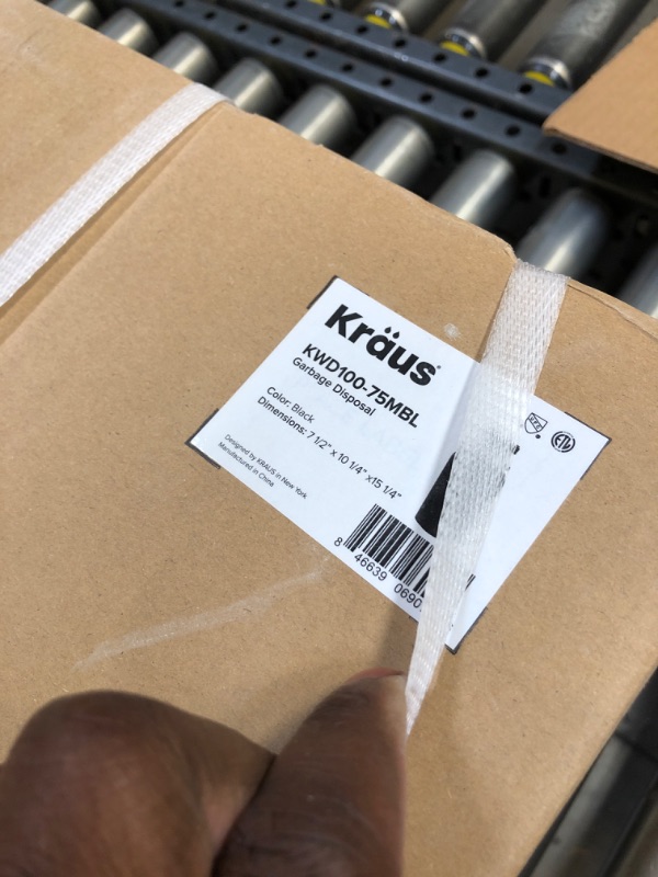 Photo 1 of Kraus KWD100-75MBL WasteGuard Continuous Feed Garbage Disposal with 3/4 Horsepower Ultra-Quiet Motor for Kitchen Sinks with Power Cord and Flange Included, 15.25 inch, Black 3/4 HP