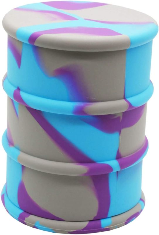 Photo 1 of 1PC 500ml Large Barrel Silicone Container Non-stick Food Storage Jar Multi-use (Purple Blue Grey)