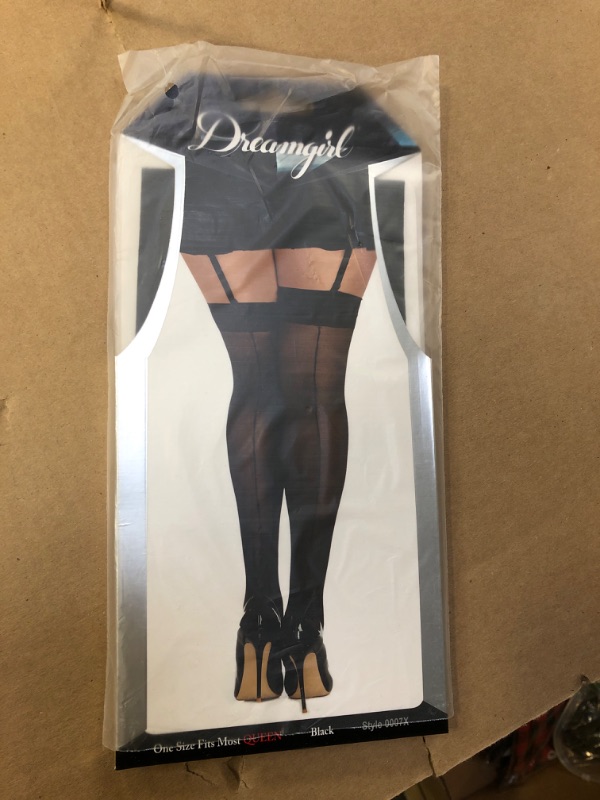 Photo 1 of Dreamgirl Thigh High Stockings With Back Seam 0007X Black,Red,White