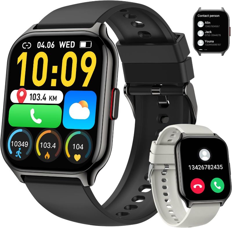 Photo 1 of Smart Watch for Men Women Fitness: (Make/Answer Call) Bluetooth Smartwatch for Android Phones iPhone Outdoor Waterproof Digital Sport Running Watches Health Tracker Heart Rate Monitor Step Counter 