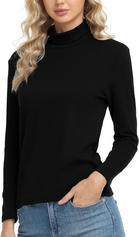 Photo 1 of CUNYI Women's Turtleneck Shirt Long Sleeve Mock Tee Cotton Tops for Women
 us 5 