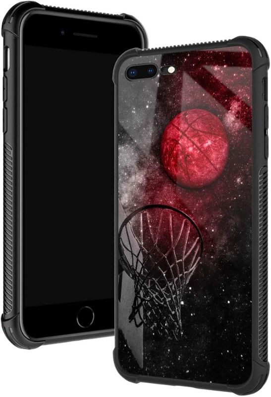 Photo 1 of Phone 8 Plus,Starry Basketball Planet 7 Plus Cases for Boys,Four Corners Shock Absorption Non-Slip Stripe Soft TPU Bumper Frame. 