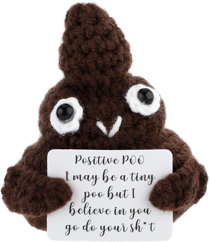 Photo 1 of Mini Funny Positive Poo, 3 Inch Positive Poo Crochet Cute Wool Funny Knitted Positive Poo Doll Cheer up Gifts for New Year Gift Birthday Gifts Friends Party Decoration Encouragement
 