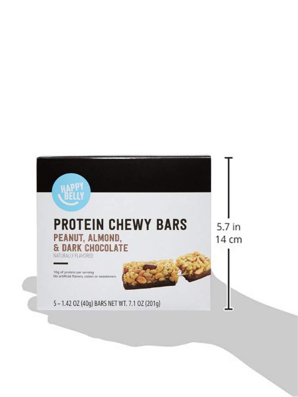 Photo 1 of 12/2024 expired   Happy Belly Protein Chewy Bars, Peanut, Almond and Dark Chocolate 