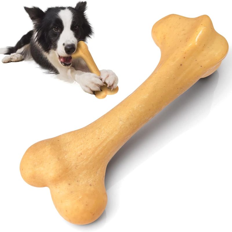 Photo 1 of Dog Toys for Aggressive Chewers, Indestructible Dog Toys,Nylabones for Large Dogs, Interactive Dog Toys for Medium and Large Dogs, Durable and Sturdy Teething Toys for Puppies, Chicken Flavor
 