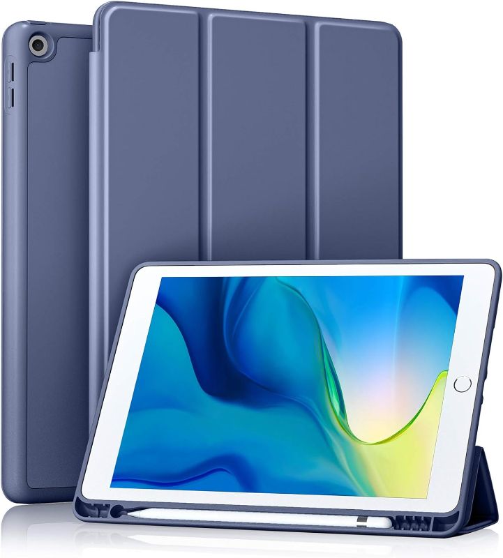 Photo 1 of Akkerds Case Compatible with iPad  Protective Case with Soft TPU Back, Auto Sleep/Wake Cover, Blue Gray 