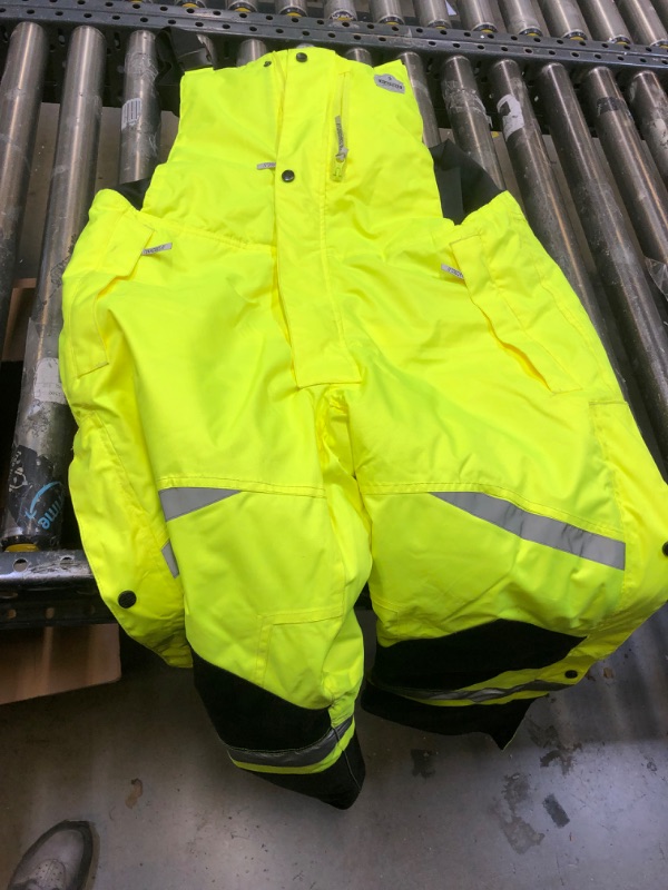 Photo 2 of Insulated Thermal Bib Overalls, High Visibility, Weather-Resistant, Medium, Ergodyne GloWear 8928 , Lime
