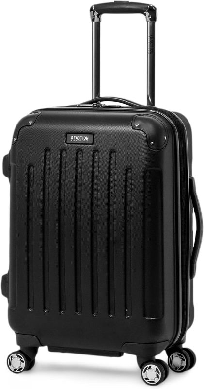 Photo 1 of Kenneth Cole REACTION Renegade Luggage Expandable 8-Wheel Spinner Lightweight Hardside Suitcase, Black, 28-Inch Carry On

