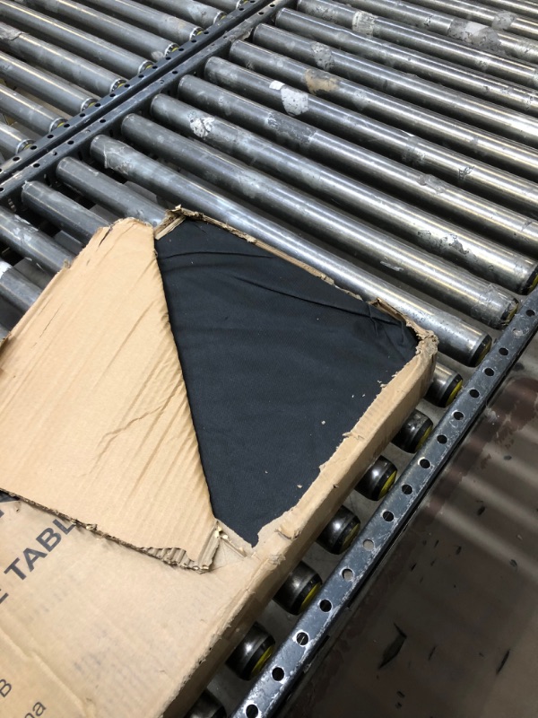 Photo 1 of Watbick Portable Bar Table for Party, Folding Camping Table 43.5''L x 34.5''H, 2-Tier Open Storage Shelves, Removable Oxford Cloth, Foldable Picnic Table for BBQ, Outdoor Bars Events (Black)