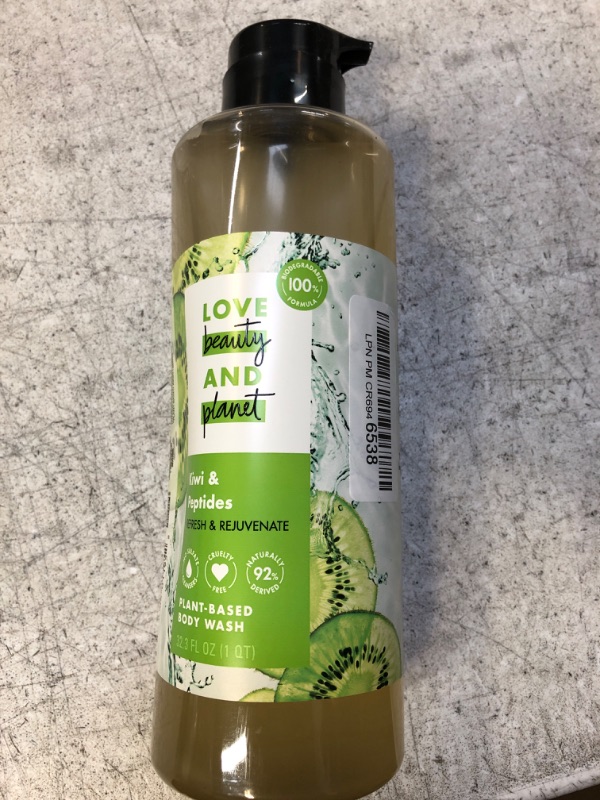 Photo 1 of Love Beauty And Planet Body Wash Refresh and Rejuvenate, Kiwi and Peptides Made with Plant-Based Cleansers and Skin Care Ingredients 32.3 fl oz