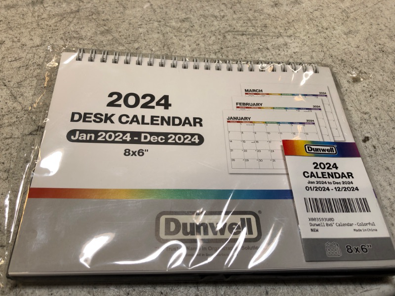 Photo 2 of Dunwell Standing Desk Calendar 2024, Use 8x6 Small Desk Calendar as Stand Up Desk Calendar, Colorful Desk Top Calendar, 8 x 6 Easel 2024 Office Calendar, Triangle Popup Calendar Colorful Now to Dec 2024
