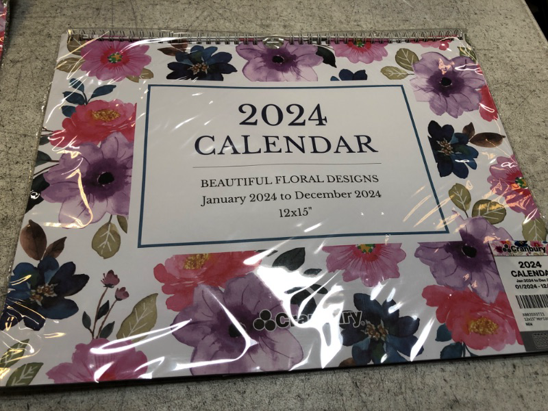 Photo 2 of CRANBURY Large Wall Calendar 2024 (Floral), 12x15", Use Nov 2023 - Dec 2024, Calendar Year 2024, 12 x 15 Floral Calendar, Hanging Wall Calendar, with Stickers Floral Nov 2023 - Dec 2024